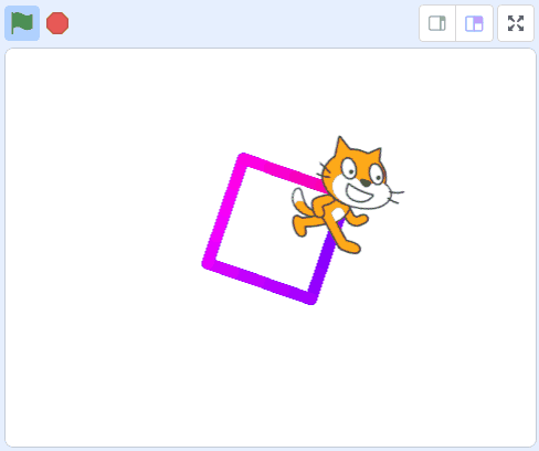 【Scratch(スクラッチ)】色を変えながら正方形を描く