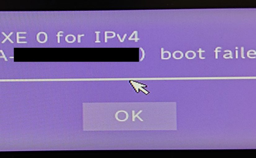 【マウスコンピューター】起動時にEFI PXE 0 for IPv4 boot failedエラーが発生する